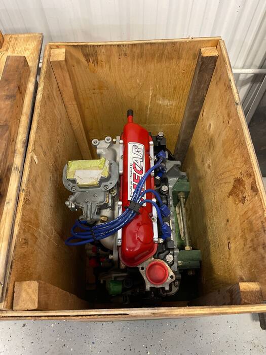 Mecar-built crossflow engine in its crate